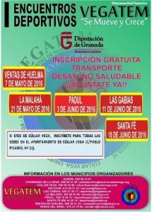 Vegatem se Mueve y Crece. cartel encuentros deportivos.